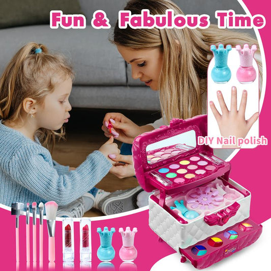 Washable Makeup Toy Set for Girls - Realistic Makeup Kit for Toddlers and Young Children - Ideal Christmas and Birthday Gifts