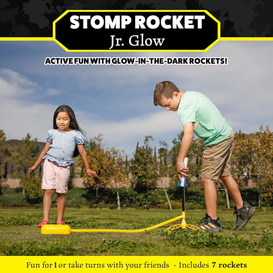 Exciting Jr Glow Rocket Launcher for Kids - 7 Glow in the Dark Rockets & Interactive Foam Blaster Set for Outdoor Fun!