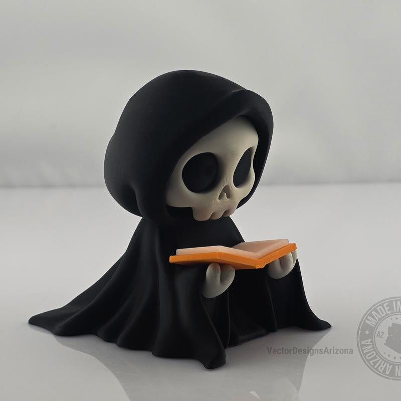 Gothic 3D Printed Grim Reaper Figurine - 3 Inch Lightweight Halloween Decor - Ideal Gift for Horror Enthusiasts and Gothic Aficionados - Spooky Shelf Ornament
