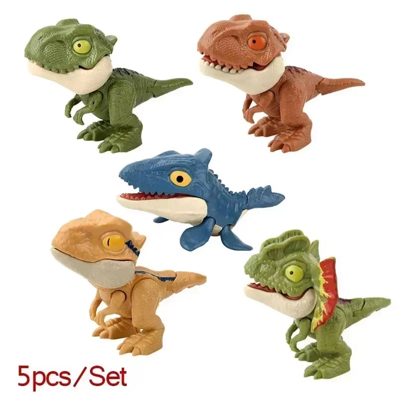 Dinosaur-Themed Interactive Finger Action Figures - Set of 5/10 Creative Tyrannosaurus Models with Dino Eggs