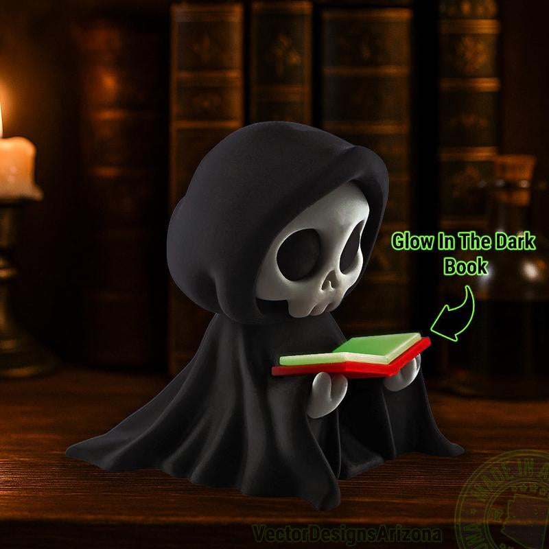 Gothic 3D Printed Grim Reaper Figurine - 3 Inch Lightweight Halloween Decor - Ideal Gift for Horror Enthusiasts and Gothic Aficionados - Spooky Shelf Ornament