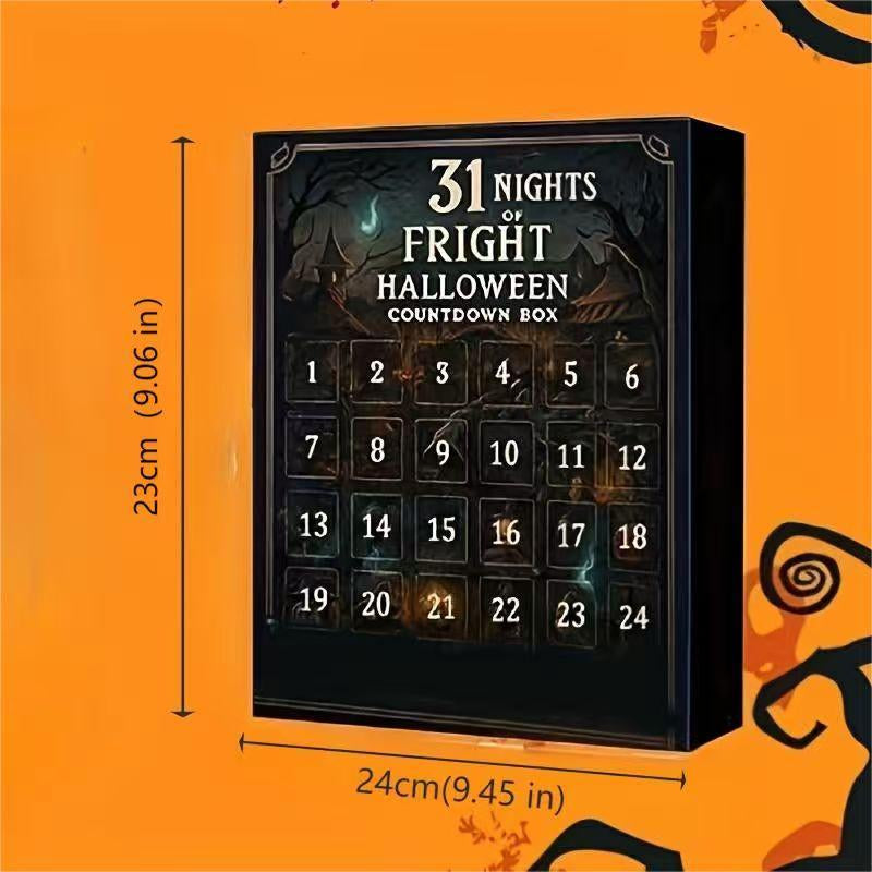 Halloween Countdown Box with Spooky Dolls and Amulets - Mini Decorative PVC Statue Gift Set, No Power Required, Perfect Holiday Gifts by Yy