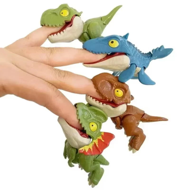 Dinosaur-Themed Interactive Finger Action Figures - Set of 5/10 Creative Tyrannosaurus Models with Dino Eggs