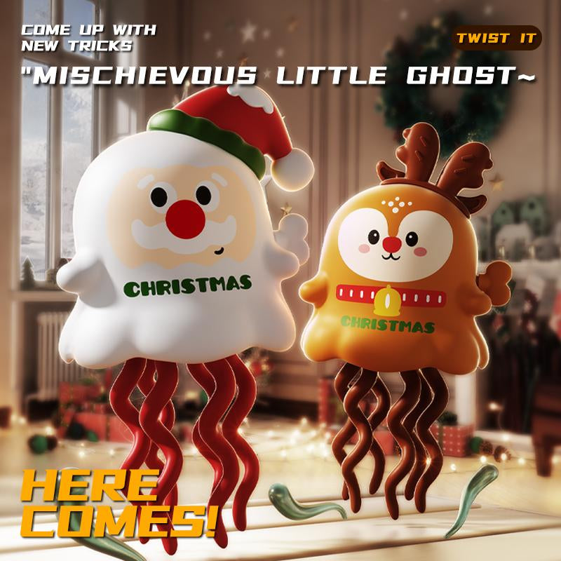 2025 Halloween Dancing Ghost Toys and Magical Cornspring Slide Christmas Elk Wind-Up Twist Toys - Creative Fidget Sensory Toys for Kids' Party Favors and Educational Use