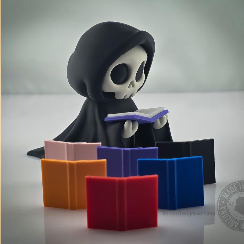 Gothic 3D Printed Grim Reaper Figurine - 3 Inch Lightweight Halloween Decor - Ideal Gift for Horror Enthusiasts and Gothic Aficionados - Spooky Shelf Ornament