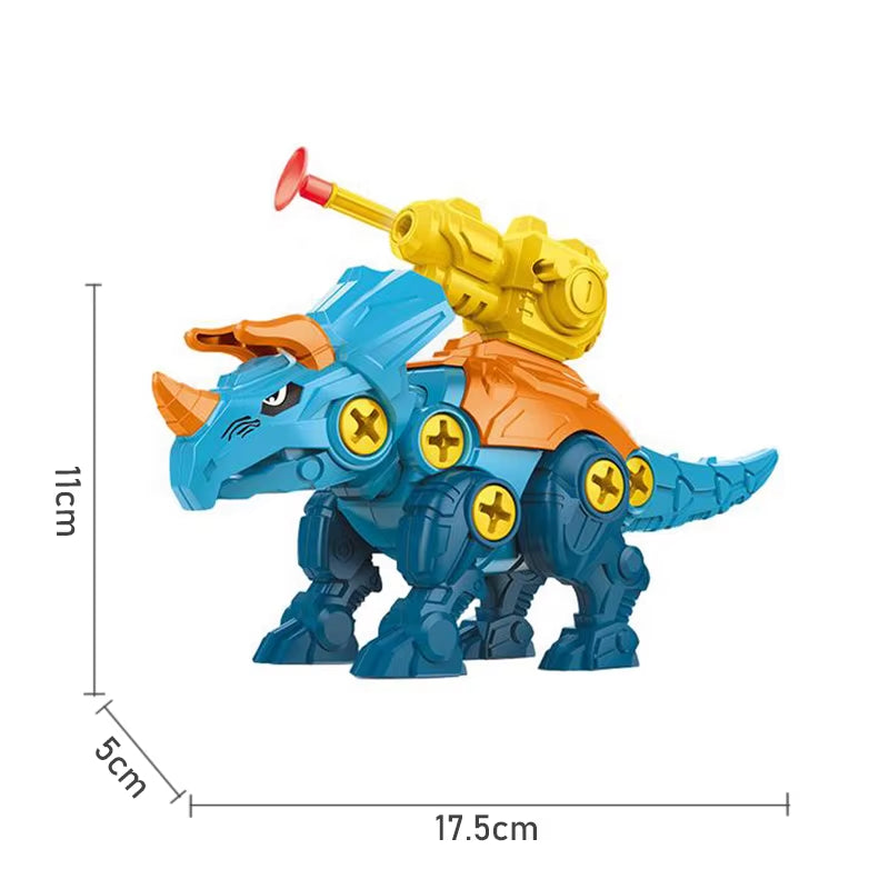 Interactive 3D Dinosaur Puzzle Toy for Kids - Press-to-Fire Action & DIY Detachable Assembly!
