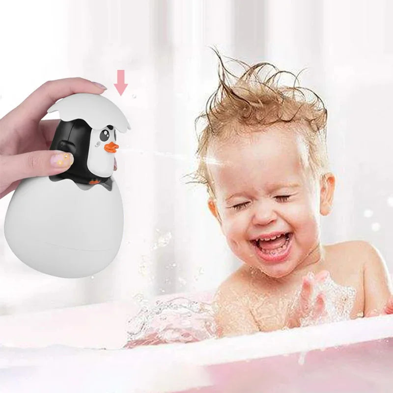 Exciting Cute Duck and Penguin Egg Water Spray Sprinkler Toy – Perfect for Bath Time and Pool Fun!