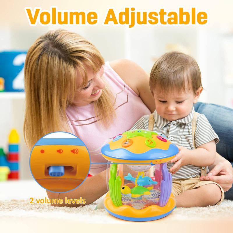 Vanmor Musical Ocean Toys with Lights for Toddlers Aged 1-3, Interactive Talking and Rotating Gifts for Children