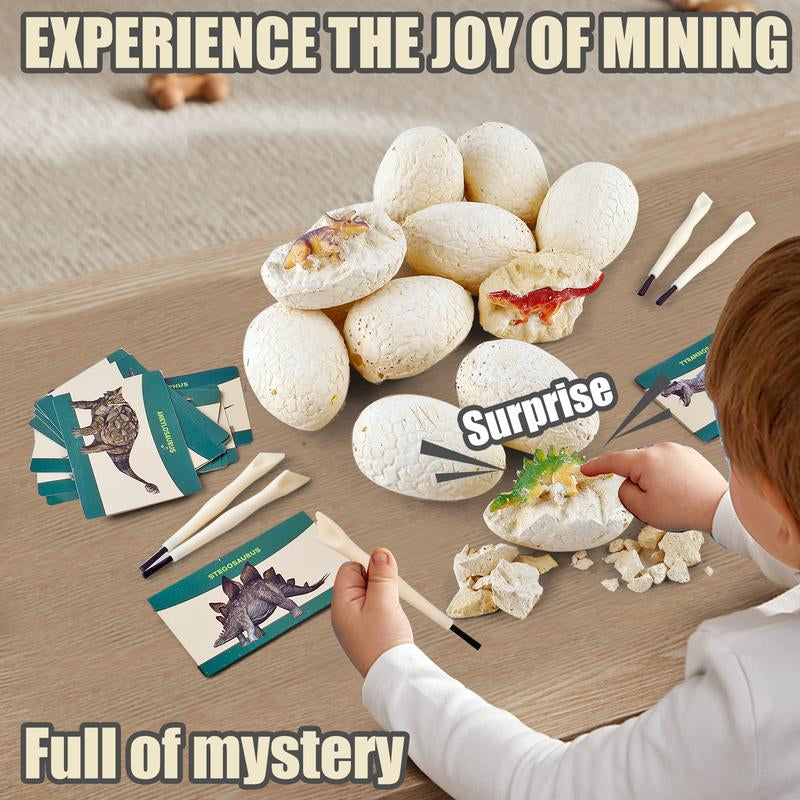 Fossil Dinosaur Egg Excavation Kit for Children Ages 5-7 - STEM Educational Science Toys, 12 Fossil Dig Eggs for Boys and Girls Ages 4-8, Ideal for Easter and Gift Giving