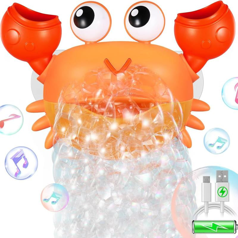 2024 Enhanced Rechargeable Crab Bubble Maker - Interactive Bubble Machine with Children's Songs for Pool Play, Ideal Gift for Kids' Birthdays and Easter