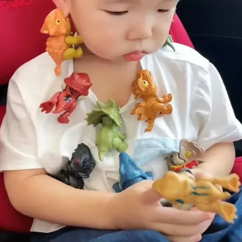 Dinosaur-Themed Interactive Finger Action Figures - Set of 5/10 Creative Tyrannosaurus Models with Dino Eggs