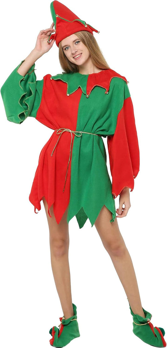 Women's Christmas Santa Elf Costume for Holiday Celebrations