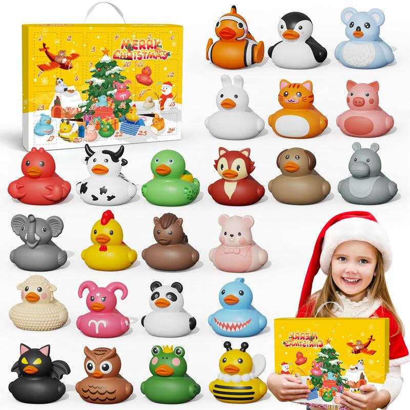 2025 Advent Calendar for Boys and Girls, 24-Day Christmas Countdown Featuring Rubber Duck Bath Toys, Ideal for Toddlers, Perfect for Christmas and Birthday Gifts