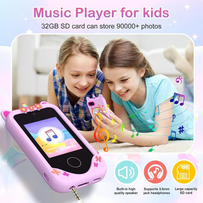 2.8-Inch Touch Screen Educational Digital Toy Phone with Dual Camera, Puzzle Games, Music Player, and ABC Learning - Ideal Gift for Boys and Girls