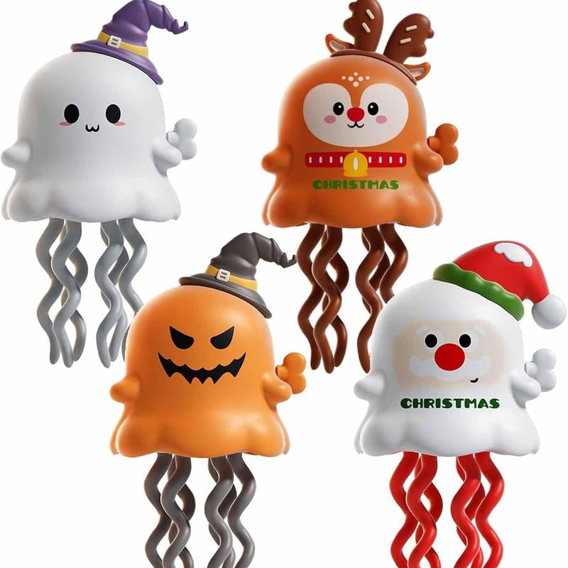 2025 Halloween Dancing Ghost Toys and Magical Cornspring Slide Christmas Elk Wind-Up Twist Toys - Creative Fidget Sensory Toys for Kids' Party Favors and Educational Use