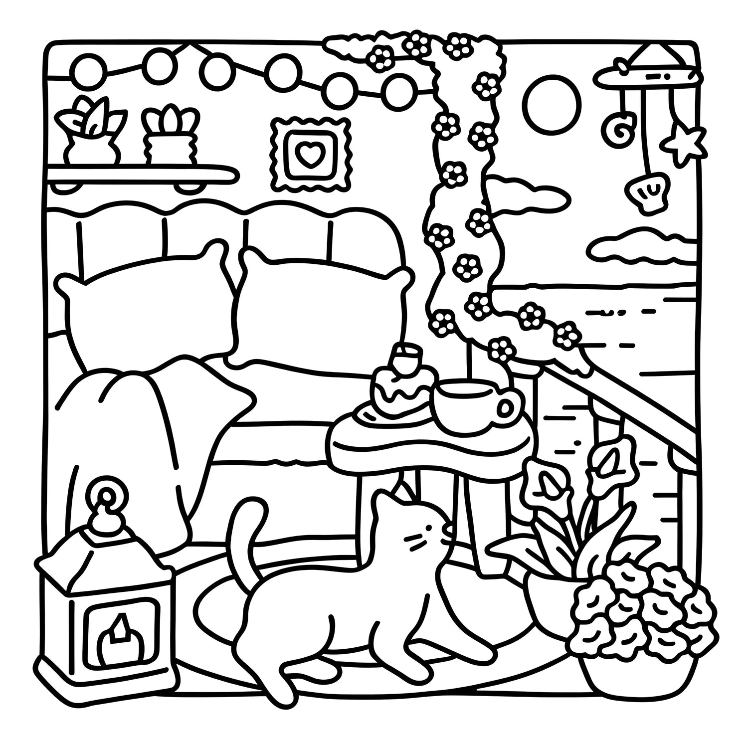 CAT MOMENTS: Fun and Relaxing Coloring Book for Adults - Perfect Gift for Celebrations and Birthdays!