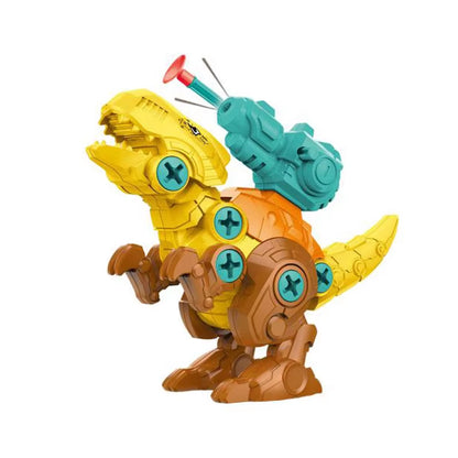 Interactive 3D Dinosaur Puzzle Toy for Kids - Press-to-Fire Action & DIY Detachable Assembly!