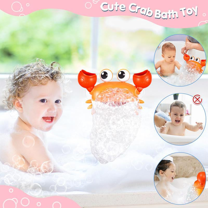 2024 Enhanced Rechargeable Crab Bubble Maker - Interactive Bubble Machine with Children's Songs for Pool Play, Ideal Gift for Kids' Birthdays and Easter