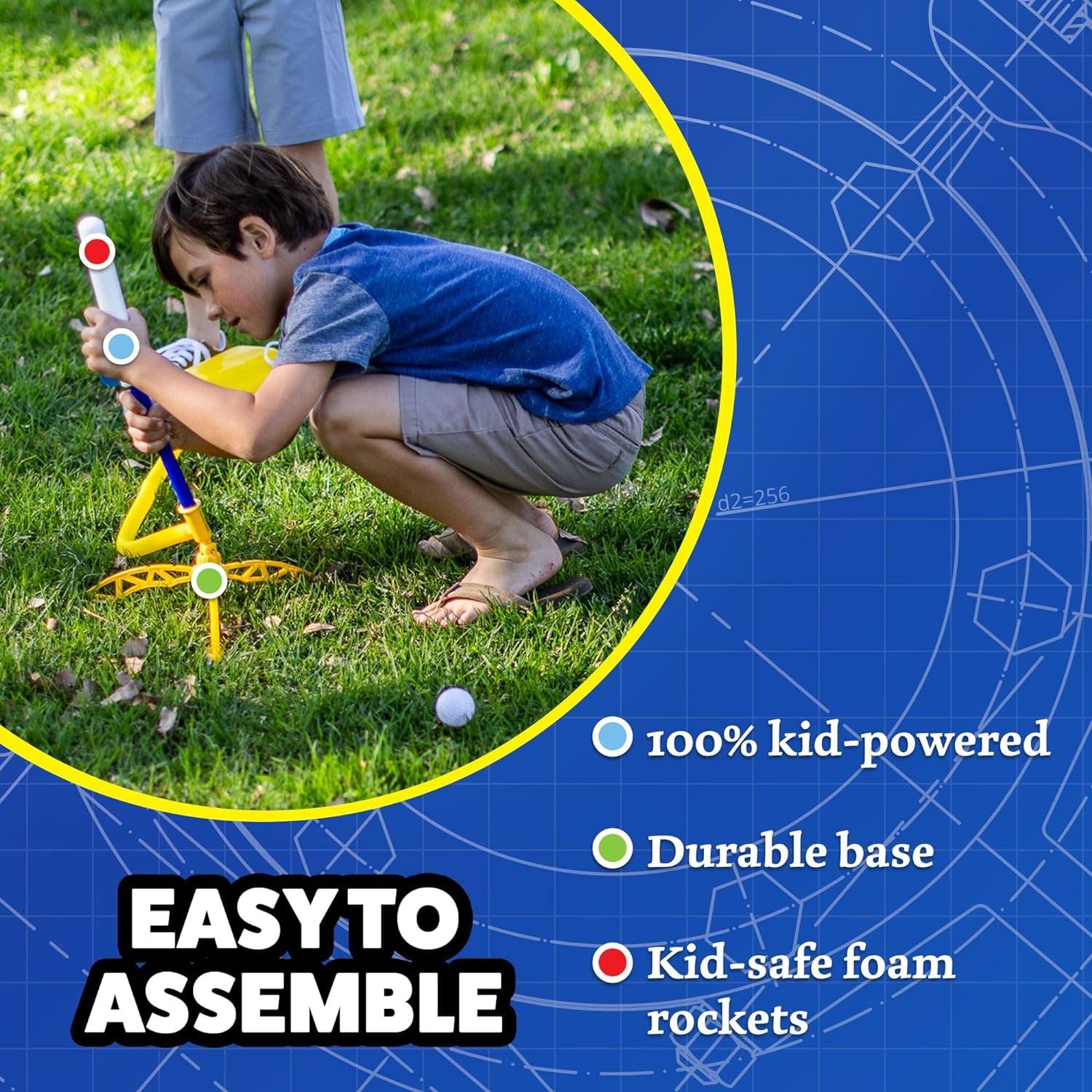 Exciting Jr Glow Rocket Launcher for Kids - 7 Glow in the Dark Rockets & Interactive Foam Blaster Set for Outdoor Fun!