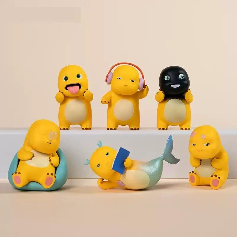 Anime Figure Nailong Milk Dragon - Kawaii Cartoon Yellow Dinosaur PVC Action Figure Model for Home Decor, Party Decorations, and Children's Gifts (4cm-7cm)