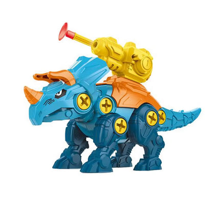 Interactive 3D Dinosaur Puzzle Toy for Kids - Press-to-Fire Action & DIY Detachable Assembly!