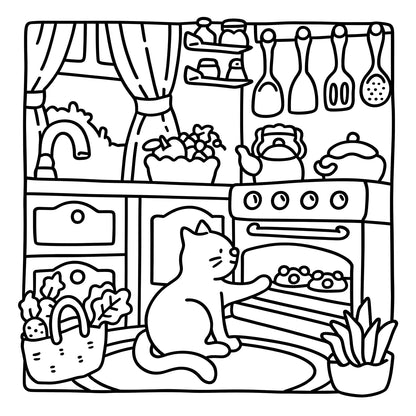 CAT MOMENTS: Fun and Relaxing Coloring Book for Adults - Perfect Gift for Celebrations and Birthdays!