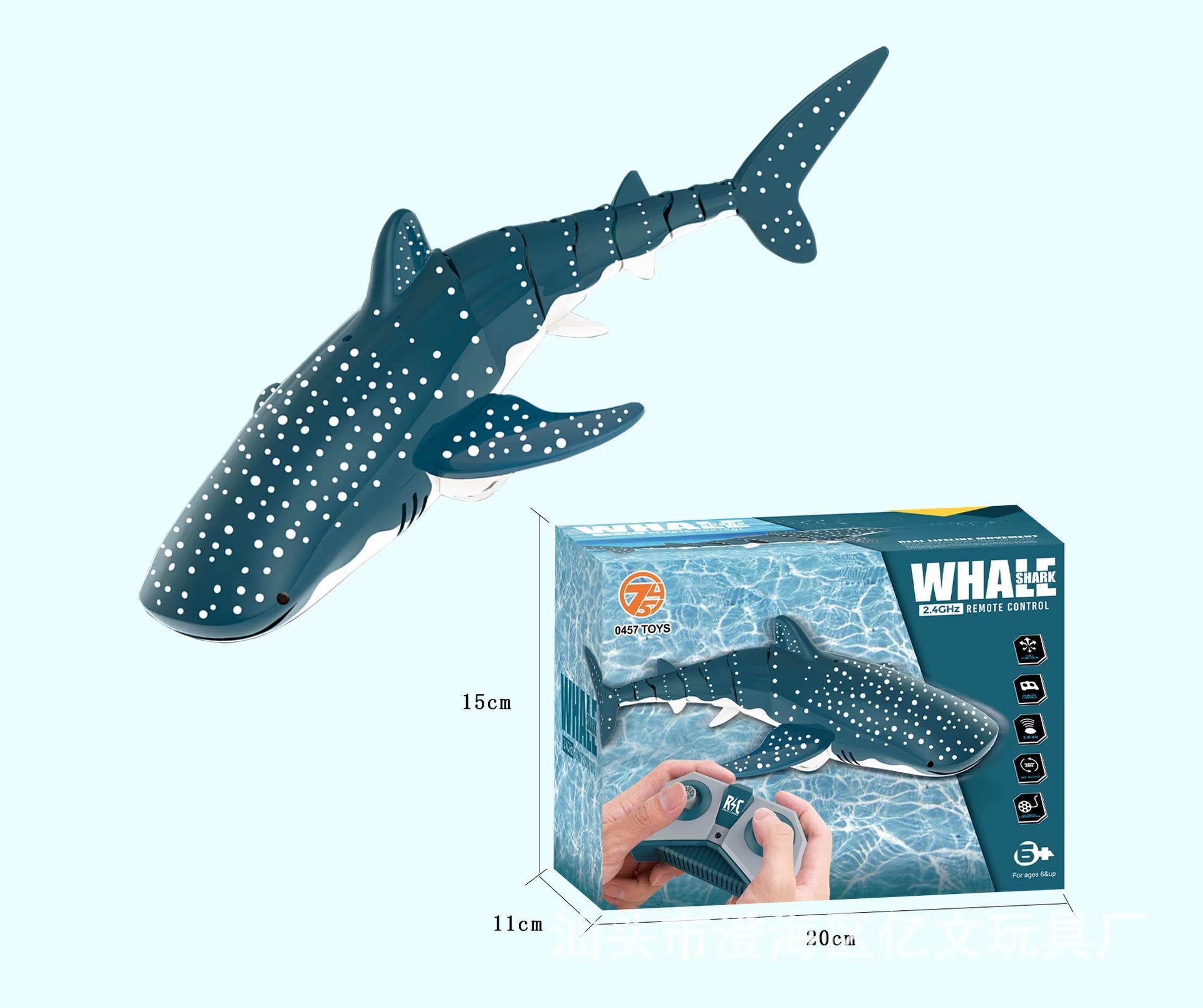 2.4G Remote Control Submarine Robots with Lights and Water Spray - Electric Shark and Fish Toys for Outdoor Play