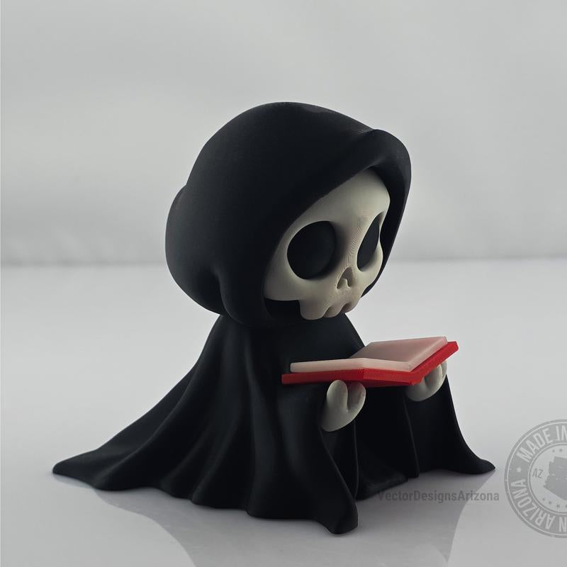 Gothic 3D Printed Grim Reaper Figurine - 3 Inch Lightweight Halloween Decor - Ideal Gift for Horror Enthusiasts and Gothic Aficionados - Spooky Shelf Ornament