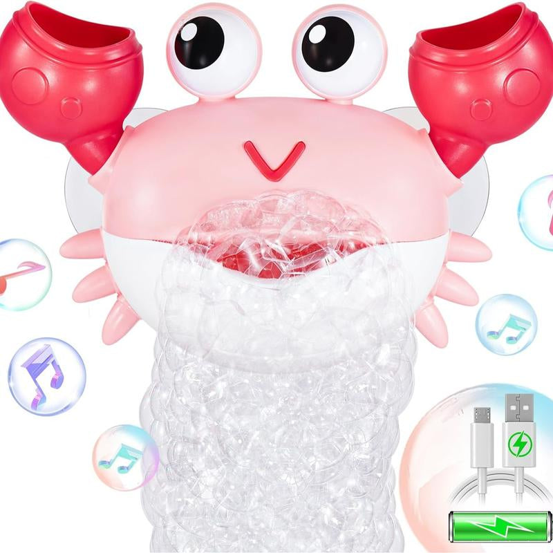 2024 Enhanced Rechargeable Crab Bubble Maker - Interactive Bubble Machine with Children's Songs for Pool Play, Ideal Gift for Kids' Birthdays and Easter