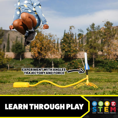 Exciting Jr Glow Rocket Launcher for Kids - 7 Glow in the Dark Rockets & Interactive Foam Blaster Set for Outdoor Fun!