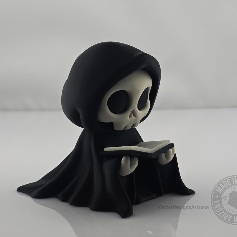 Gothic 3D Printed Grim Reaper Figurine - 3 Inch Lightweight Halloween Decor - Ideal Gift for Horror Enthusiasts and Gothic Aficionados - Spooky Shelf Ornament