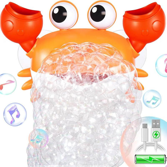 2024 Enhanced Rechargeable Crab Bubble Maker - Interactive Bubble Machine with Children's Songs for Pool Play, Ideal Gift for Kids' Birthdays and Easter