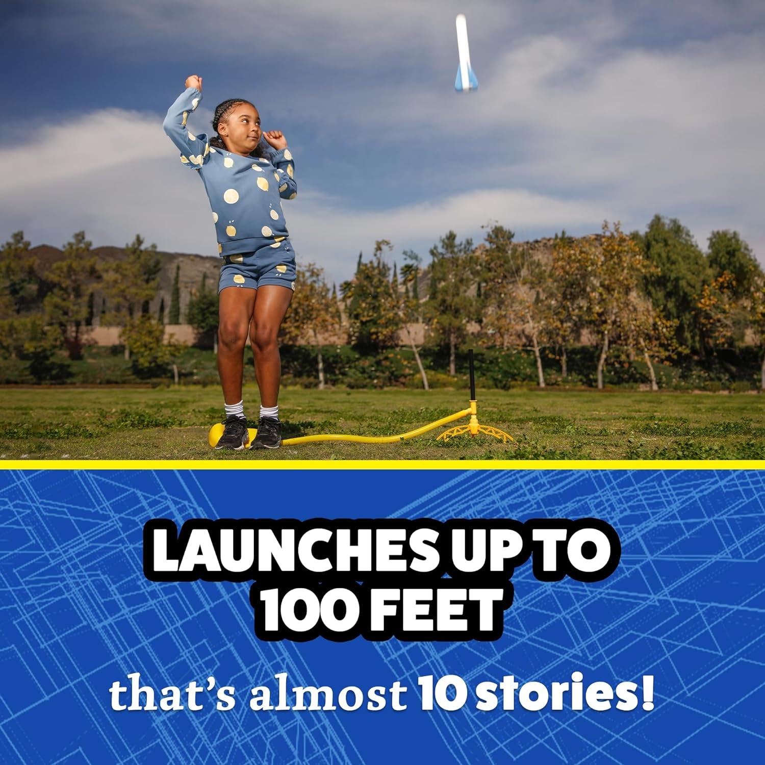 Exciting Jr Glow Rocket Launcher for Kids - 7 Glow in the Dark Rockets & Interactive Foam Blaster Set for Outdoor Fun!