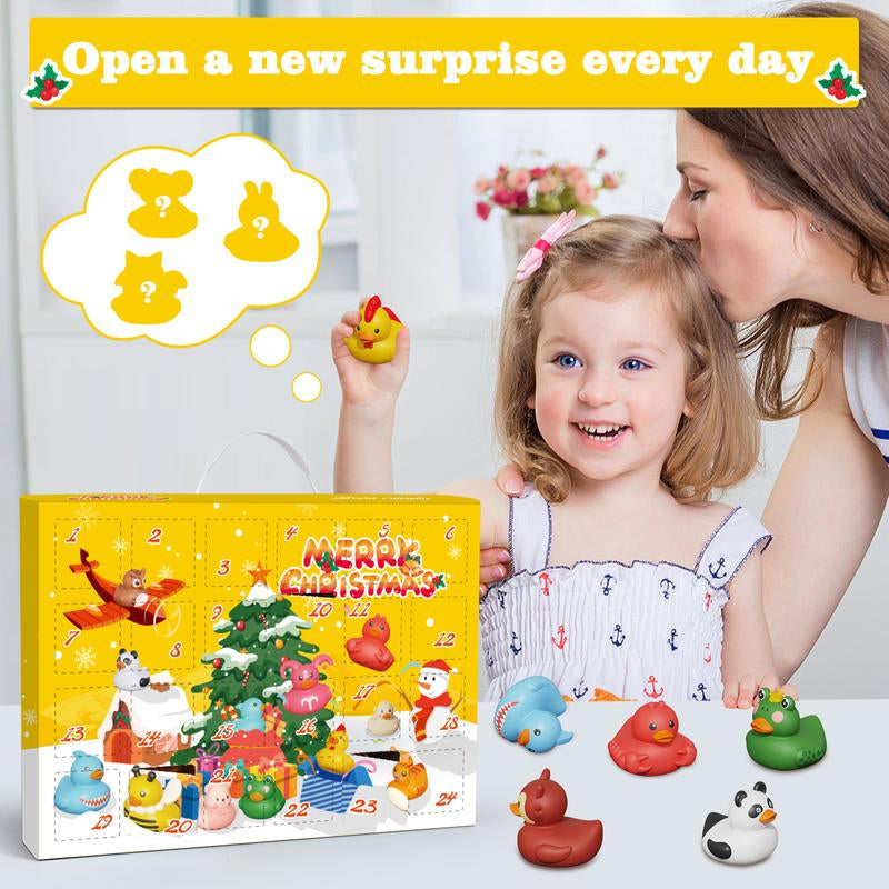 2025 Advent Calendar for Boys and Girls, 24-Day Christmas Countdown Featuring Rubber Duck Bath Toys, Ideal for Toddlers, Perfect for Christmas and Birthday Gifts