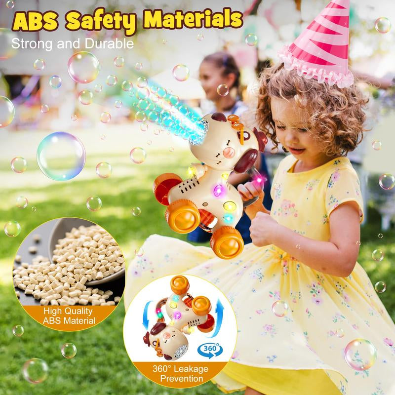 Automatic Bubble Machine for Children: Rechargeable Dog and Giraffe Bubble Maker for Boys and Girls - Ideal for Birthdays and Holiday Celebrations