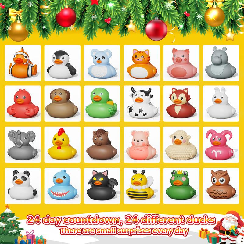 2025 Advent Calendar for Boys and Girls, 24-Day Christmas Countdown Featuring Rubber Duck Bath Toys, Ideal for Toddlers, Perfect for Christmas and Birthday Gifts