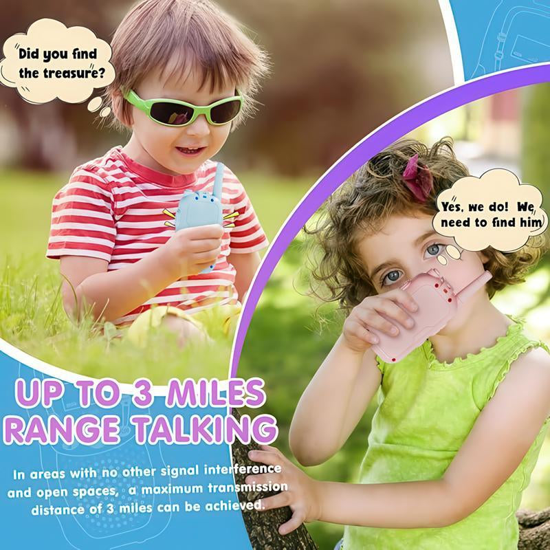 Children's Video Walkie Talkies - 2-Pack with Extended Range Communication and Integrated Camera for Outdoor Play, Suitable for Ages 3-12