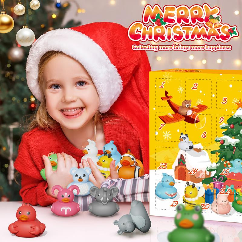 2025 Advent Calendar for Boys and Girls, 24-Day Christmas Countdown Featuring Rubber Duck Bath Toys, Ideal for Toddlers, Perfect for Christmas and Birthday Gifts