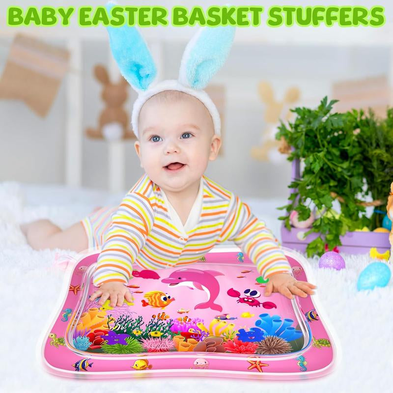 Baby Tummy Time Water Mat - Inflatable Sensory Playmat for Newborns and Infants (3-12 Months) - Ideal Gift for Boys and Girls (Pink)