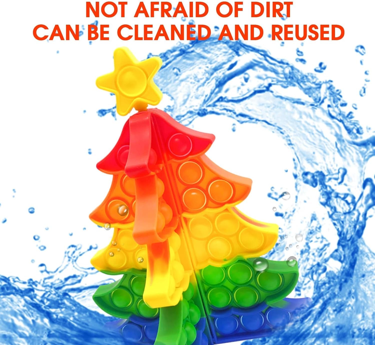 Experience the Joy of the Holidays with the 3D Stereo Christmas Fidget Toy Set - 10 Piece Push Bubble Sensory Toys for Stress Relief and Festive Fun, Perfect for All Ages and Ideal for Autism and ADHD Support