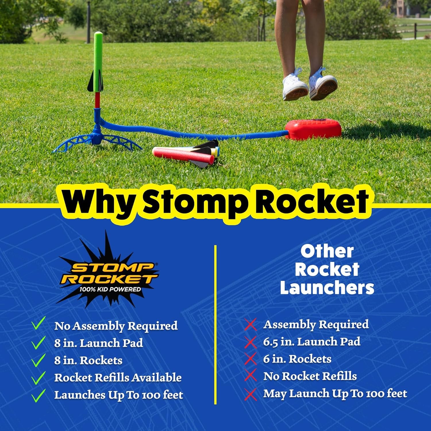 Exciting Jr Glow Rocket Launcher for Kids - 7 Glow in the Dark Rockets & Interactive Foam Blaster Set for Outdoor Fun!