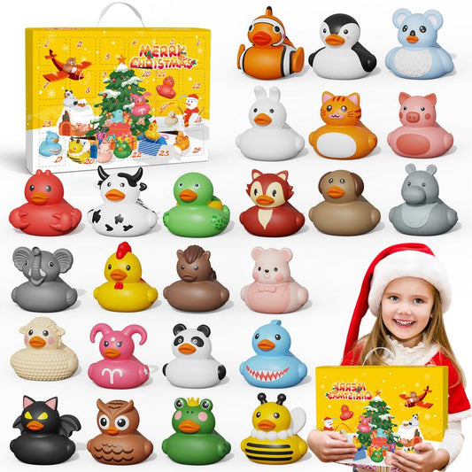 2025 Advent Calendar for Boys and Girls, 24-Day Christmas Countdown Featuring Rubber Duck Bath Toys, Ideal for Toddlers, Perfect for Christmas and Birthday Gifts