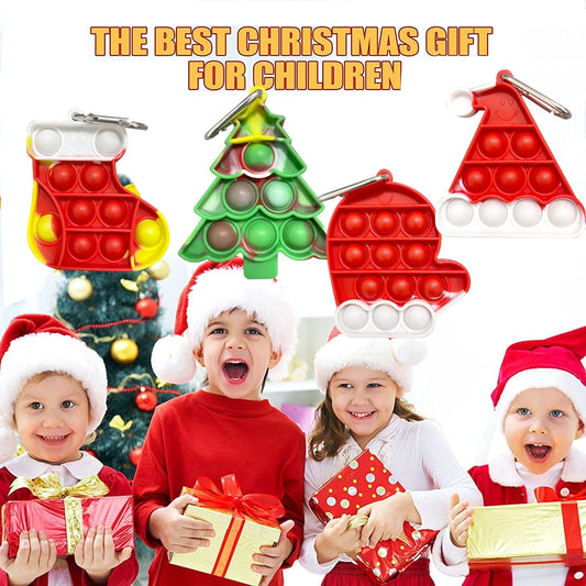 Delightful Christmas Pop Fidget Toy Set - Mini Bubble Toys for Kids, Perfect Party Favors and Stress Relief!