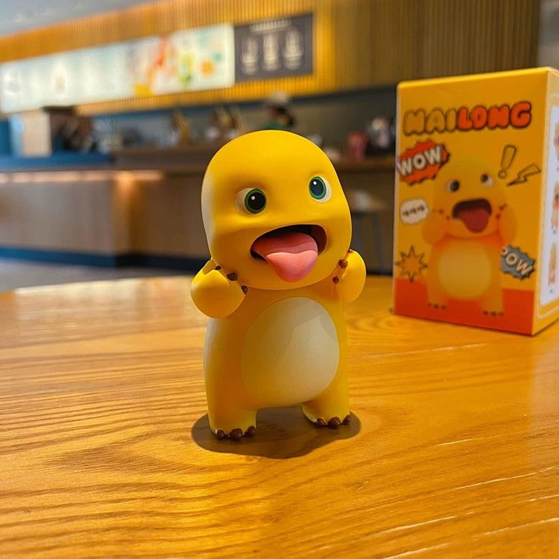 Anime Figure Nailong Milk Dragon - Kawaii Cartoon Yellow Dinosaur PVC Action Figure Model for Home Decor, Party Decorations, and Children's Gifts (4cm-7cm)