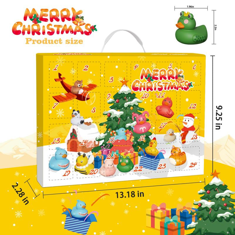 2025 Advent Calendar for Boys and Girls, 24-Day Christmas Countdown Featuring Rubber Duck Bath Toys, Ideal for Toddlers, Perfect for Christmas and Birthday Gifts
