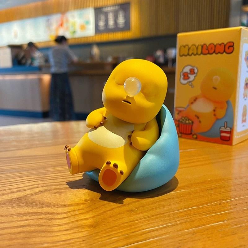 Anime Figure Nailong Milk Dragon - Kawaii Cartoon Yellow Dinosaur PVC Action Figure Model for Home Decor, Party Decorations, and Children's Gifts (4cm-7cm)