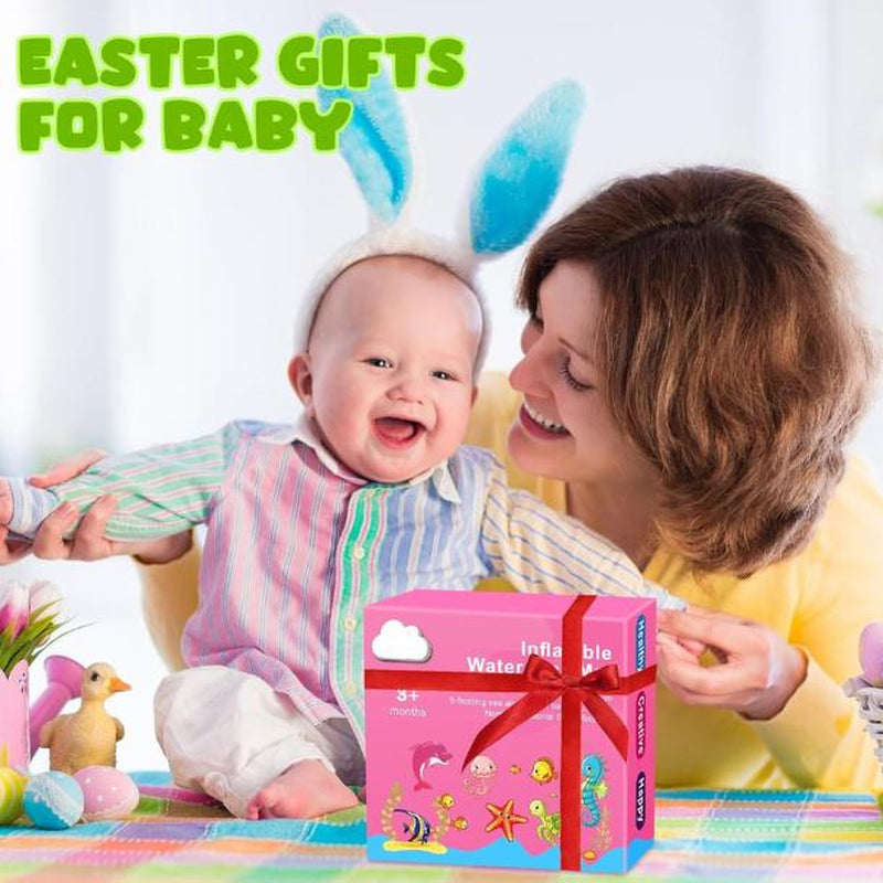 Baby Tummy Time Water Mat - Inflatable Sensory Playmat for Newborns and Infants (3-12 Months) - Ideal Gift for Boys and Girls (Pink)